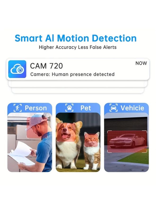 1080P 64G WIFI Security Camera With Motion Tracking Night Vision Two Way Audio - Image 4